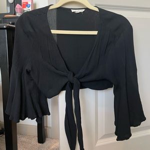 Pac sun bell sleeve crop tie top